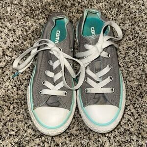 Cute Light Gray and Blue Converse Size 12 Kids